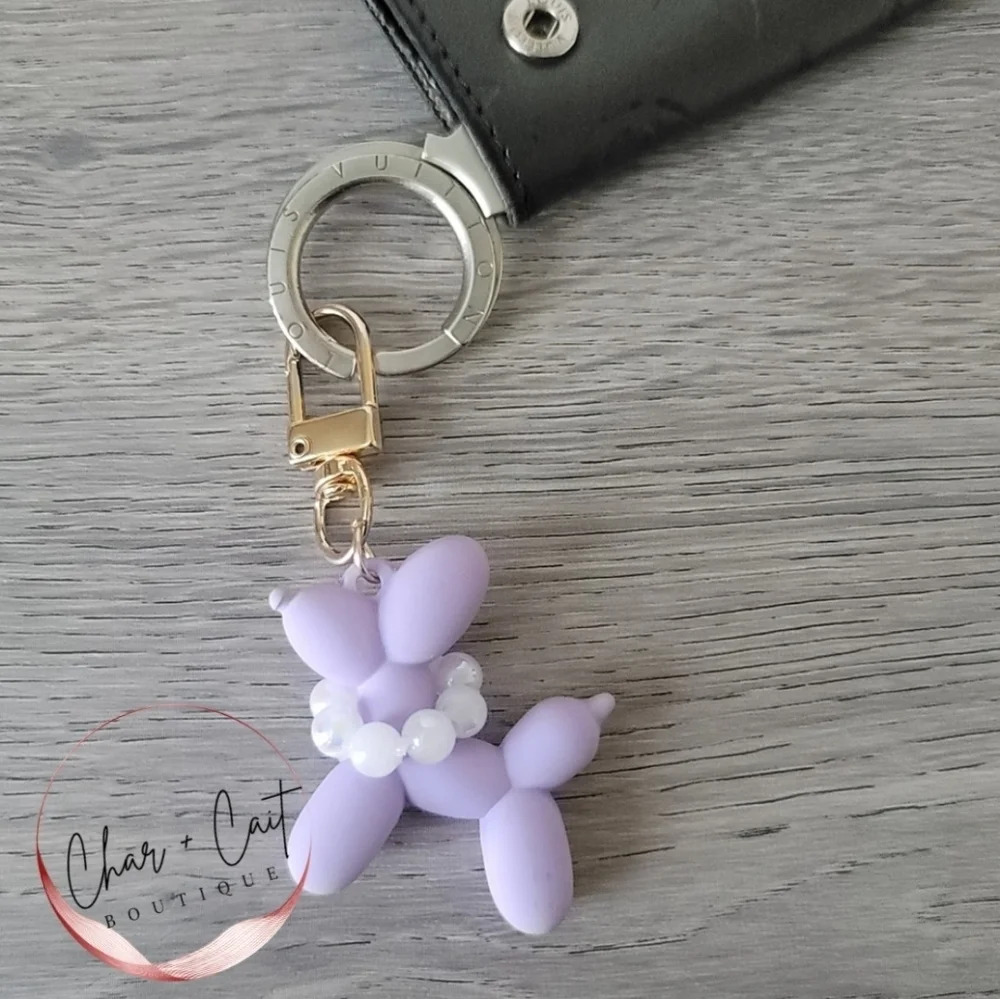 Purple Balloon Dog Keychain